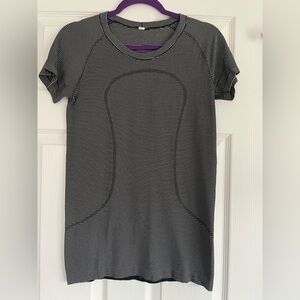Lululemon striped swiftly tech waist length tee